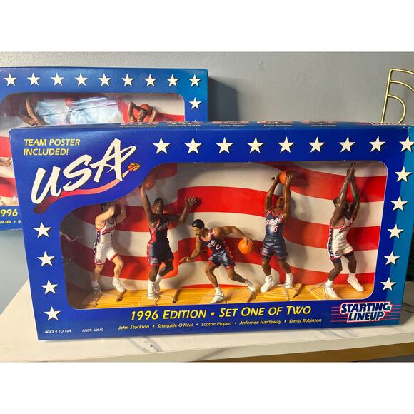 Vintage 1996 USA Basketball Starting Lineup – COMPLETE SEALED Two-Box Sets 1 & 2 - Picture 5 of 16